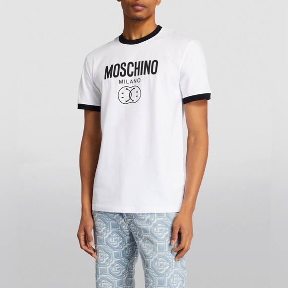 MOSCHINO White Double Smiley T-Shirt - Picture 1 of 15